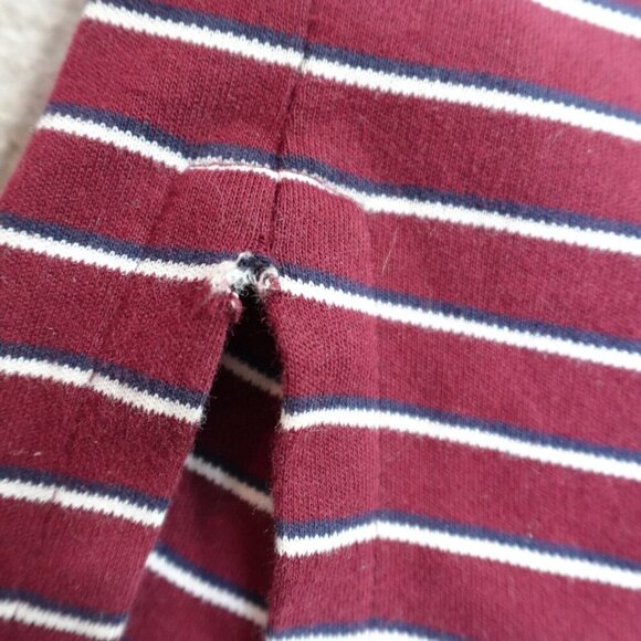 Polo Ralph Lauren Mens Polo Shirt 2XL Red Burgundy Striped Recent - Picture 5 of 12